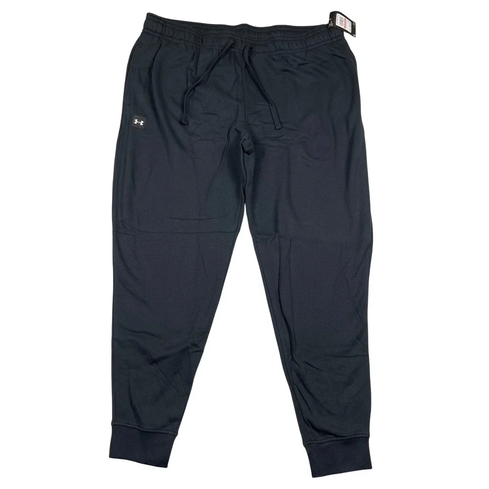 Under Armour Rival Fleece Joggers Mens 3XL Black Tapered Athletic Pants 1357128